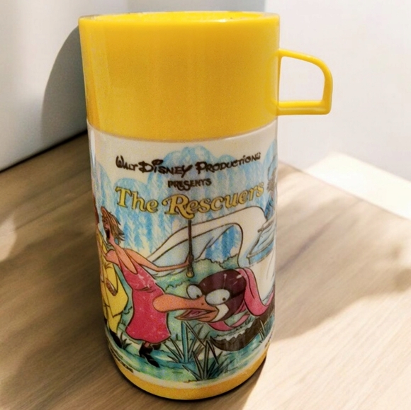 THE RESCUERS metal Disney LUNCH BOX & THERMOS vintage 1977 - Picture 2 of 16